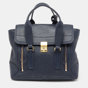 3.1 PHILLIP LIM Blue Leather Pashli Medium Satchel